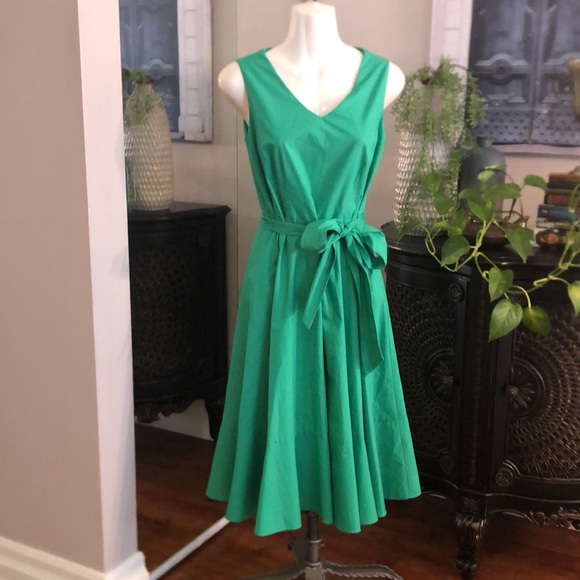 Talbots green sleeveless green cotton dress ladies size 2 ! - Picture 6 of 9